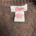 Candies brown knitted tshirt Cardigan button cropped size large Photo 2