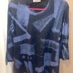 Jess & Jane Elegant Abstract Women's lightweight Sweater top shirt woman’s S Blue Photo 1