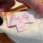 Pink Lily  womens size XS maxi mustard yellow tropical print open back ties close Photo 10