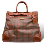 Ralph Lauren Tartan Plaid Brown Green Doctor Bag Boston Weekend Travel Bag Photo 15