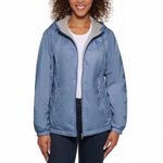 Calvin Klein  Women's Fleece Lined Blue Windbreaker XL Full Zip Hooded Jacket EUC Photo 1