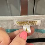 Debbie Katz‎ Aqua & White Striped Swim Cover Up Resortwear for the Beach or Pool Size L Photo 2