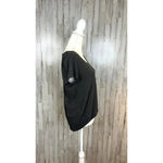 American Eagle Women's Medium Dark Gray Scoop Neck Studded Short Sleeve Top Photo 4