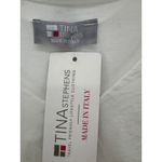 Tina Stephens Made in Italy Francesca Silk Cha‎ Cha Tiered Ruffle Dress OS White Size undefined Photo 3