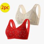 Floral Print Red and Cream Bra Set lot 2 pc Size undefined Photo 1