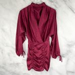 4SI3NNA Jolene Mock Neck Blouson Long Balloon Sleeve Ruched Mini Dress Party XS Pink Photo 7