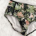 SWIMSUITS FOR ALL | High Waist Piped Swim Brief Bottoms Camo Leaves | Size 22 Black Photo 2