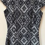 H&M  Women’s Black White Zig Zag Geometrical Print Zip Mini Dress Size 4 Photo 9