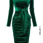 Retro Stage NWT off shoulder velvet shimmer green dress rouche bottom Size XL Photo 0