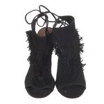 AQUAZZURA BLACK SUEDE "SEXY FRINGE" STILETTO HEEL SHOES WITH FRINGE (35.5) Photo 8