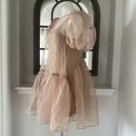 Beulah  TAN Fine Organza Mini Dress w/Slip, Size s Dress Size M New w/Tag $168 Photo 7