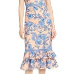 Alice + Olivia Jade Floral ruffle Strap Midi Dress Photo 9