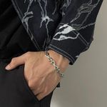Link Chain Bracelet for Men Women Streetwear Unisex Hip Hop Style Silver Photo 5