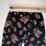 Coldwater Creek Tropical Print Wide Leg Pants Small Black Stretch Travel Resort Photo 5