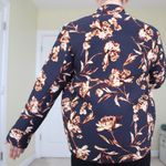 H&M Navy & Floral Bomber Style Jacket Photo 3