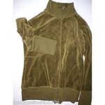 Natori Womens New Designer Velour Jacket Olive Green Army Small Yoga Walk Casual Photo 1