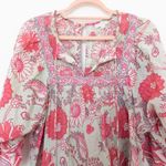 Jennifer Grace Womens Blouse Size S Pink Green Floral Boho Cottage Hippie Retro Pink Photo 1