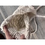 Macramé Purse Bag Handbag Woven Crochet Hippie Boho Cream Beach Handmade Cotton White Photo 3
