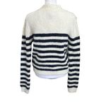 ZARA  NWT Striped Knit Pullover Sweater Women’s Size Medium Button Shoulder Photo 4