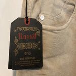 RaRe women's size 30 dirt distressed skull emblem stretch DHARLA 5 pocket jeans Tan Photo 10