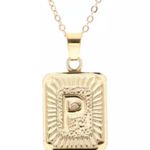 Initial “P” Pendant Necklace Gold Letter Monogram Photo 0