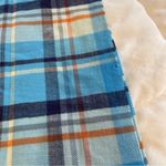 Cashmere Blue Plaid Fringe Scarf Made in Scotland 66 x 11.5 Photo 3