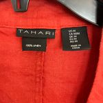 Tahari Women’s Lagenlook Burnt Orange Jacket 100% Linen Size M Photo 3