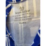 Mahi Gold Blue White Geometric Print V Neck Long Sleeve Tunic Dress X Large. NWT Size XL Photo 6