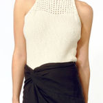 Greylin  Cream Knit Halter Tie-Back Top NWT Size Small Summer Photo 0