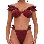 Andrea Iyamah  Mulan Bikini Set Wine Color – Size XS NWT Photo 0