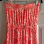 Gap  Strapless Neon Pink Leaf Pattern Maxi Dress Size XS Photo 6