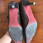 Andrew Geller Womens Boots Mid Calf Heels Dark Brown Textile Zip Slip On Size 9M Photo 6