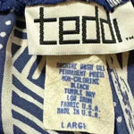 Vintage 80s Teddi Trouser Blouse Shorts Women’s 26” Waist Blue Photo 4