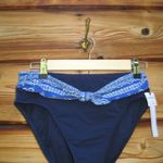 Robin Piccone NWT  Blue Bandana High Waist Bikini Bottoms M Photo 4