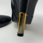 Pour La Victoire Pour La‎ Victoire Black Leather Gold Heeled Booties Photo 6