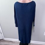 Free People FP Beach  Navy Blue Long Sleeve Dress Large Ribbed Buttons Photo 3