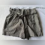 HAVE Black/White Striped Elastic Waist Fabric‎ Belt Shorts Size S Black Photo 5