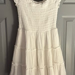 American Eagle Dress white smocked mini dress graduation beach bridal size XS. Photo 0