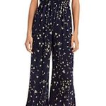 AQUA  Navy Floral Tie Strap Wide Leg Jumpsuit Size XS Photo 1