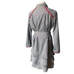 UBU Black White Gingham Check Ruffle Trim Trench Coat, Sz M Size L Photo 5