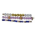Savvy  Bling Bracelet Set Beaded Stacking Bracelets Purple Blue Gold‎ Iridescent Photo 1
