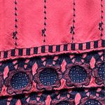 Hazel Floral Embroidered Sleeveless Dress Coral Black White Size Small Orange Photo 5