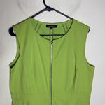 Lafayette 148 New York Green Sleeveless Cotton blend Dress Zip Up Size 16 Photo 2