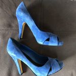 Nine West NWT Royal Blue Leather Suede Heels S7.5 Photo 1
