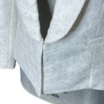 KASPER White Cropped Blazer with Shawl Collar and Textured Fabric Size 4 Photo 4