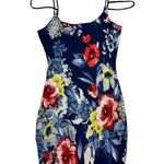Uptown USA Navy Floral Print Spaghetti Strap Dress (L) Photo 0