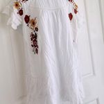 Chelsea and Violet Cotton Floral Embroidery Babydoll White Ruffle Hem Dress Small Photo 2