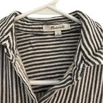 Madewell  Black and White Stripe Button Down Long Sleeve Shirt Dress Tunic Photo 1