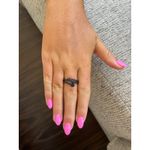 Size 7‎ black Nail Ring Rhinestones Band Fashion Jewelry Photo 2