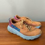 Hoka ‎ Women’s Rincon 3 Running Workout Athletic Shoes 7.5B Orange Pink Blue Photo 5